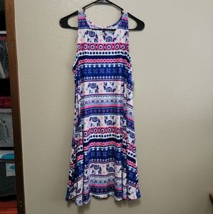 Elephant Cold Shoulder Dress